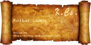 Koltai Csaba névjegykártya